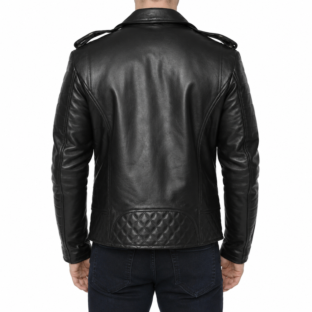 Men’s Motorcycle Fashion Leather Jacket-2