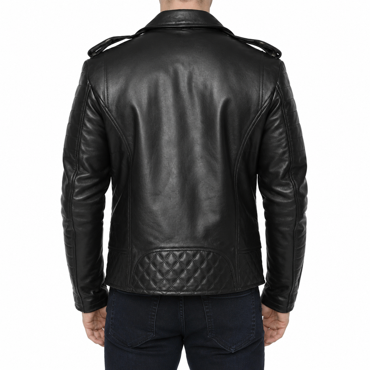 Men’s Motorcycle Fashion Leather Jacket-2