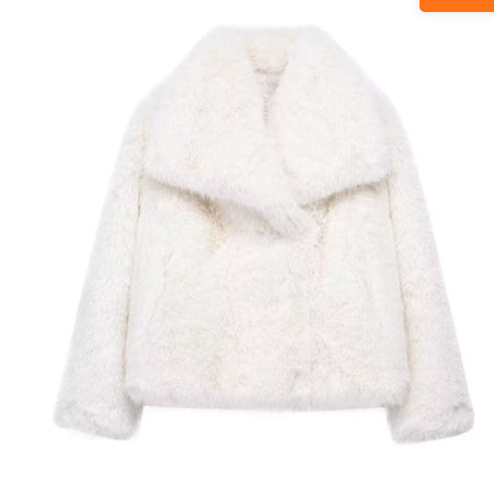 Winter Plush Coat Fashion Warm Thicken Fluffy Lapel Jacket Outwear Casual Long Sleeve Tops Womens Clothing-15