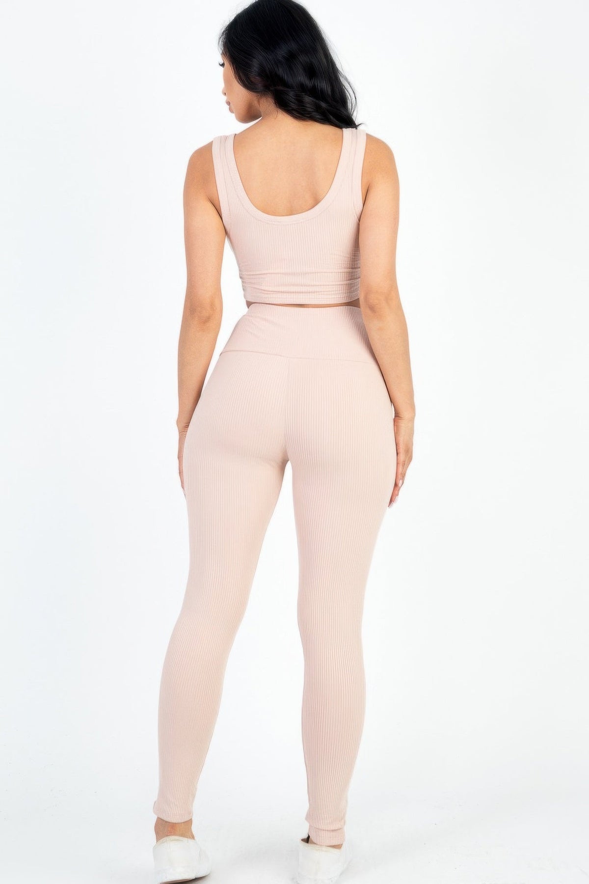 Ribbed Crop Top & Leggings Set-4
