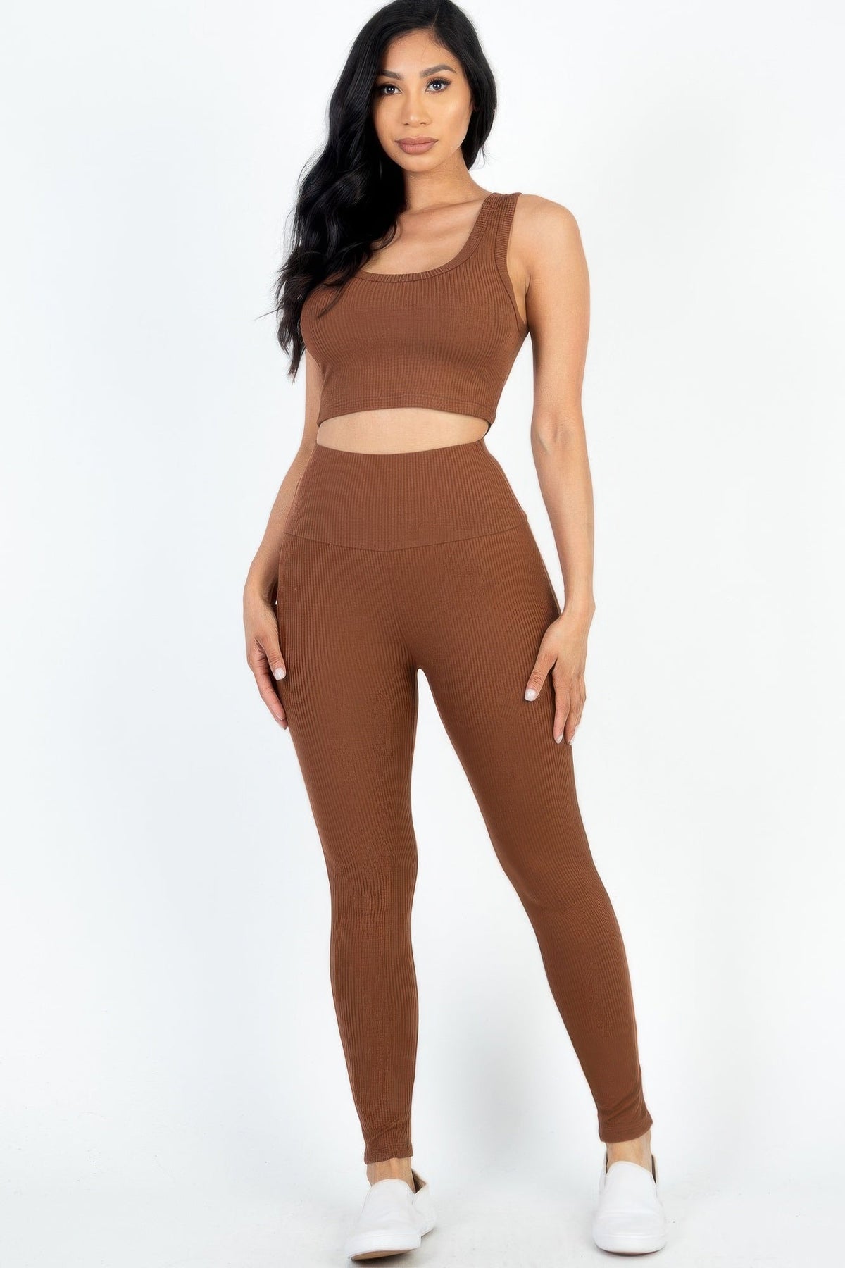 Ribbed Crop Top & Leggings Set-8