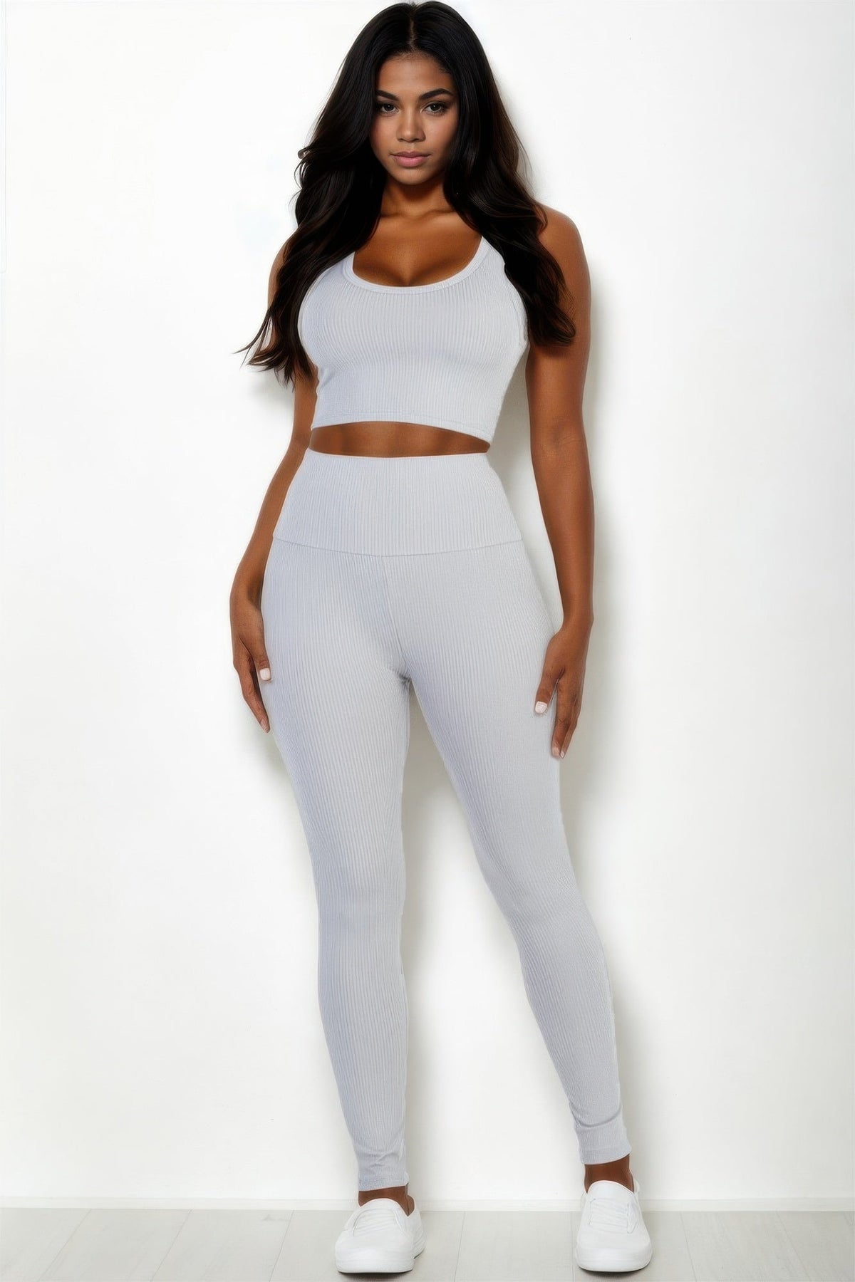 Ribbed Crop Top & Leggings Set-10