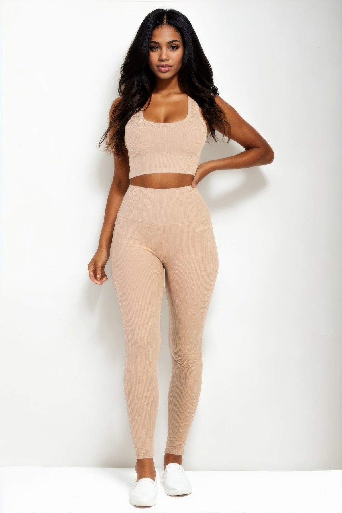 Ribbed Crop Top & Leggings Set-11